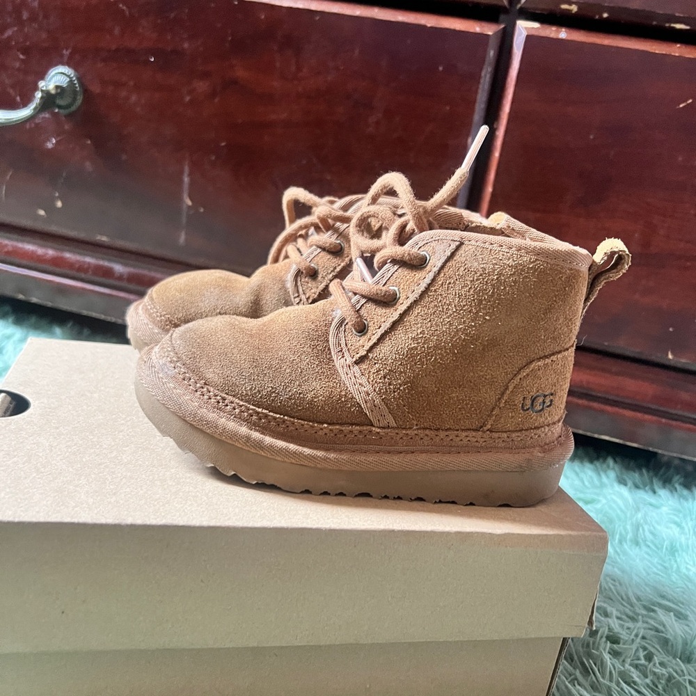 UGG Tan Suede Boots with Minimalist Design